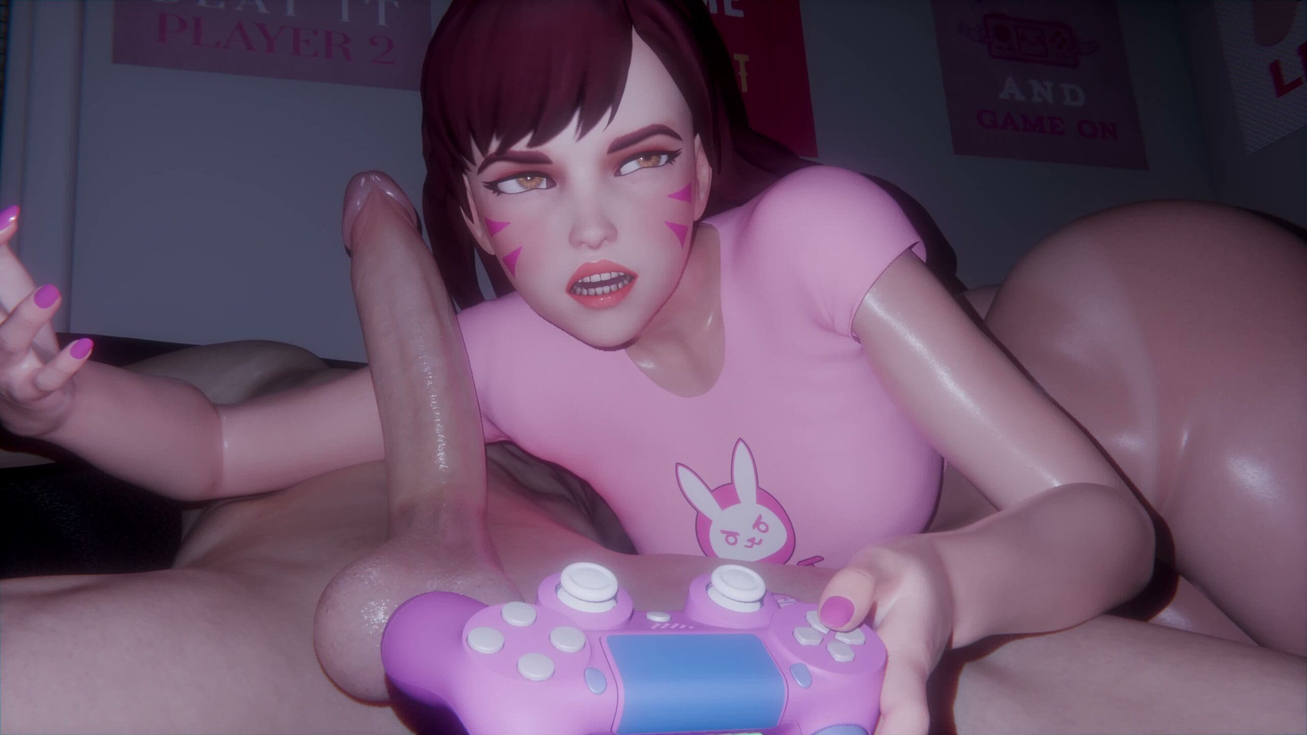 D.va Sucking It Up [White] [4K] [Wutboi]